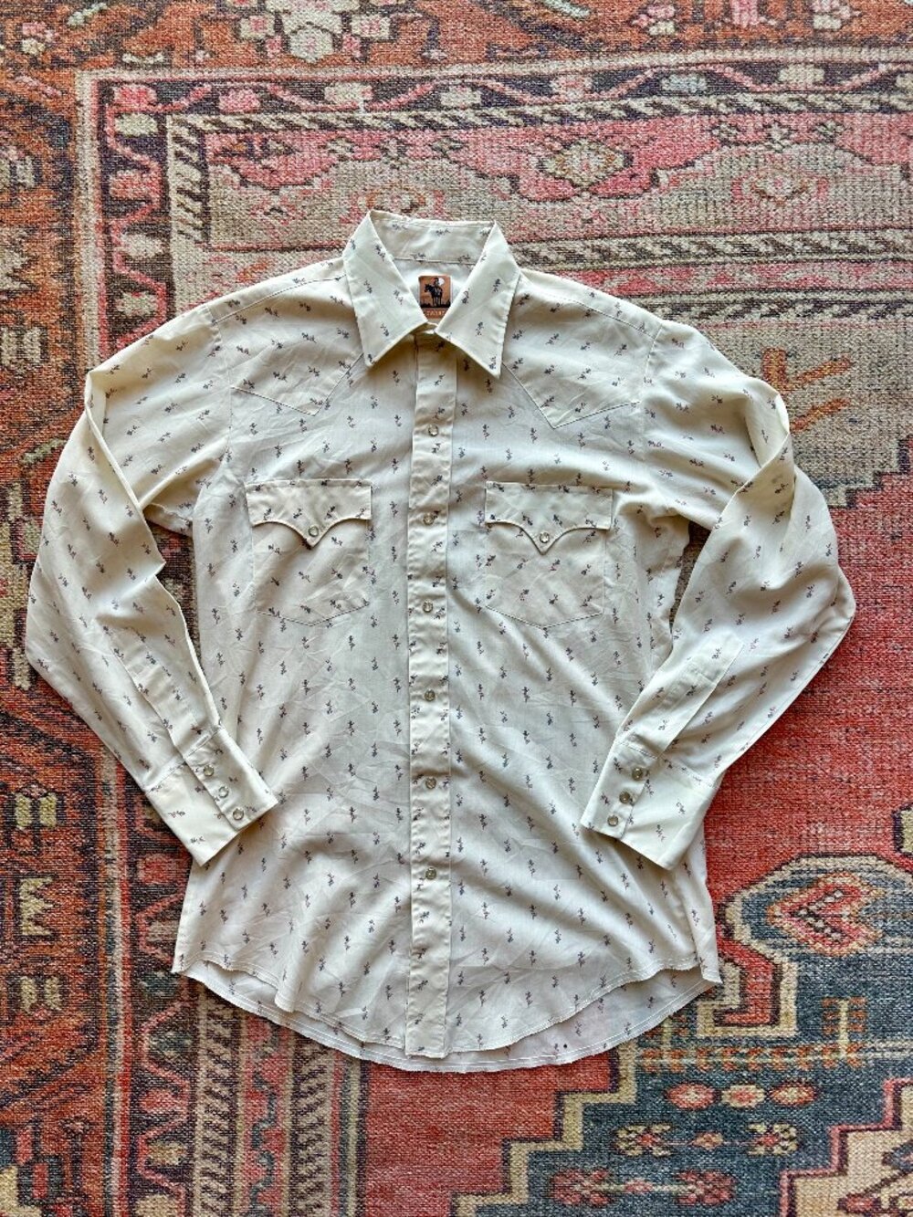 Vintage 70s Cowhand Floral Pearl Snap Western Shirt